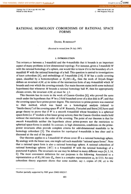 Rational Homology Cobordisms Forms Of