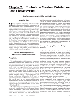 Geomorphology, Hydrology, and Ecology of Great Basin Meadow