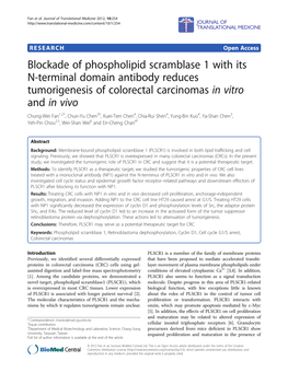 Blockade of Phospholipid Scramblase 1 with Its N-Terminal Domain