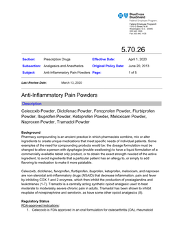 Anti-Inflammatory Pain Powders Page: 1 of 5