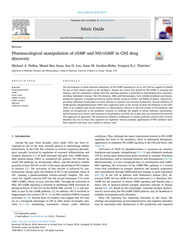 Pharmacological Manipulation of Cgmp and NO/Cgmp in CNS Drug Discovery T