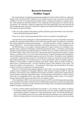 Research Statement Radhika Nagpal