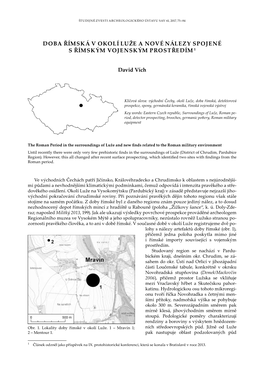 Doba Římská V Okolí Luže a Nové Nálezy Spojené S Římským Vojenským Prostředím 1