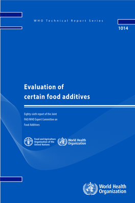 Evaluation of Certain Food Additives