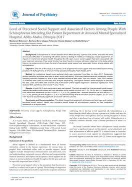 Level of Perceived Social Support and Associated Factors Among People