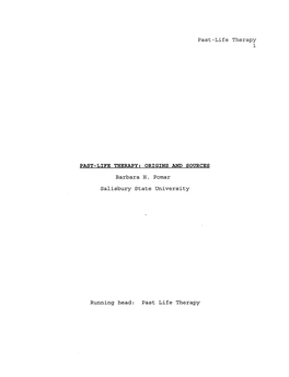 ORIGINS and SOURCES Barbara H. Pomar Salisbury State