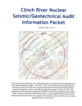 Clinch River Nuclear Site SPA, Seismic-Geotechnical Audit