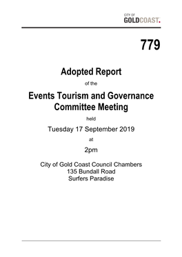 779 Events, Tourism and Governance Committee Meeting 17 September