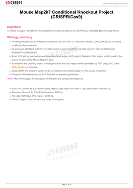 Mouse Map2k7 Conditional Knockout Project (CRISPR/Cas9)