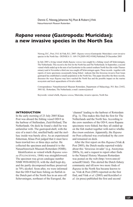 (Gastropoda: Muricidae): a New Invasive Species in the North Sea