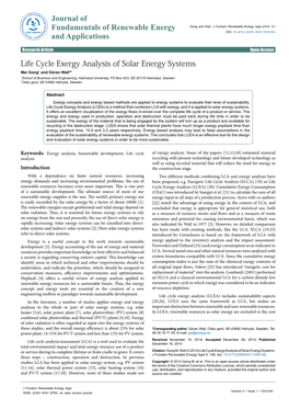 Life Cycle Exergy Analysis of Solar Energy Systems