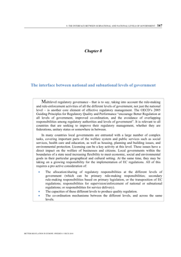 Chapter 8 the Interface Between National and Subnational Levels Of