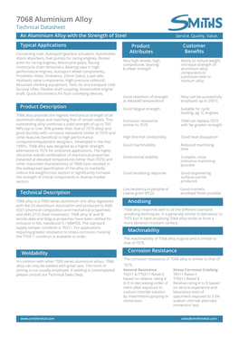 7068 Aluminium Alloy Technical Datasheet an Aluminium Alloy with the Strength of Steel Service