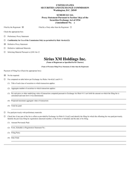 Sirius XM Holdings Inc. (Name of Registrant As Specified in Its Charter)