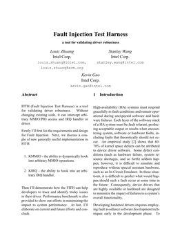 Fault Injection Test Harness a Tool for Validating Driver Robustness