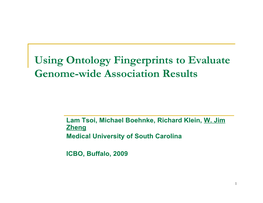 Using Ontology Fingerprints to Evaluate Genome-Wide Association Results