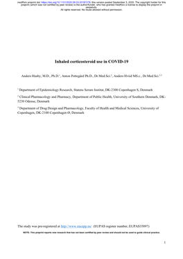 Inhaled Corticosteroid Use in COVID-19