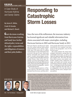 Responding to Catastrophic Storm Losses