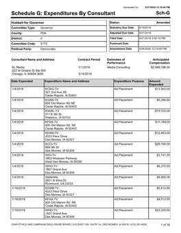 Expenditures by Consultant Sch-G