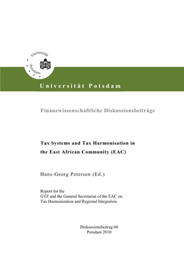 Tax Systems and Tax Harmonisation in the East African Community (EAC)