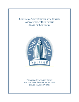 Louisiana State University System a Component Unit of the State of Louisiana