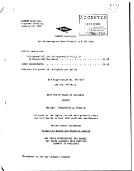 U.S. EPA, Pesticide Product Label, TANDEM HERBICIDE, 02/10/1986