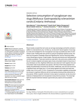 By Scleractinian Corals (Cnidaria: Anthozoa)