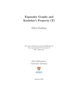 Expander Graphs and Kazhdan's Property (T) Giles Gardam