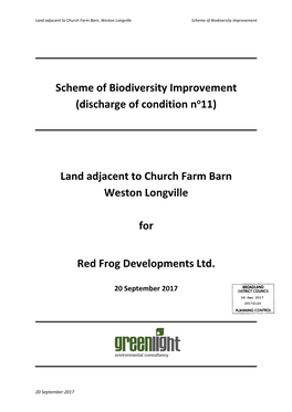 Land Adjacent to Church Farm Barn Weston Longville for Red Frog
