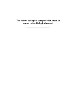 The Role of Ecological Compensation Areas in Conservation Biological Control