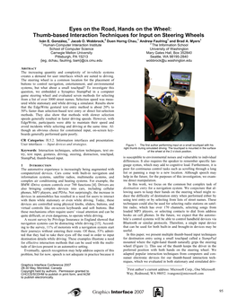 Eyes on the Road, Hands on the Wheel: Thumb-Based Interaction Techniques for Input on Steering Wheels Iván E