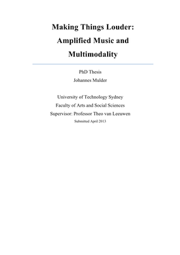 Amplified Music and Multimodality