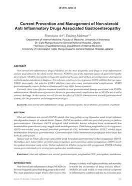 Current Prevention and Management of Non-Steroid Anti In.Ammatory