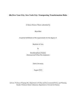 Re)New Your City, New York City: Transporting Transformation Hubs