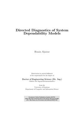 Directed Diagnostics of System Dependability Models