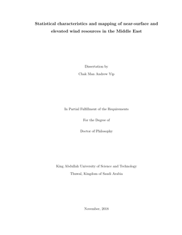 Statistical Characteristics and Mapping of Near-Surface and Elevated Wind Resources in the Middle East