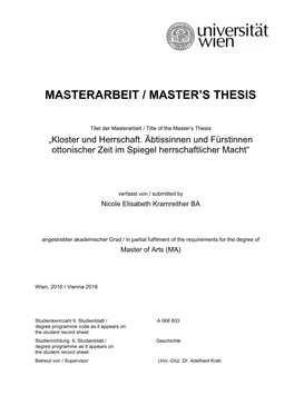 Masterarbeit / Master's Thesis