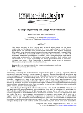 3D Shape Engineering and Design Parameterization