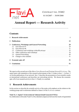 Annual Report — Research Activity