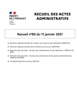 Recueil Des Actes Administratifs