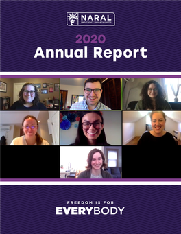2020 Annual Report Dear NARAL Massachusetts Community