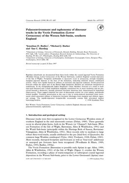 Palaeoenvironment and Taphonomy of Dinosaur Tracks in the Vectis Formation (Lower Cretaceous) of the Wessex Sub-Basin, Southern England