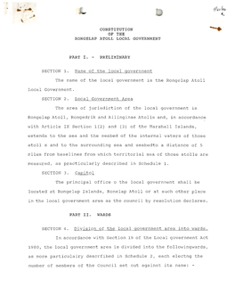 SECTION 1. Name of the Local Government the Name of the Local Government Is the Rongelap Atoll Local Government . SECTION 2