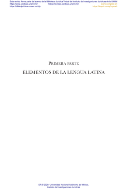 Elementos De La Lengua Latina