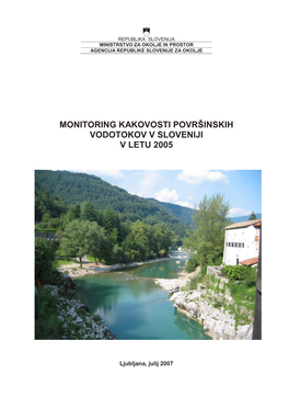 Monitoring Kakovosti Površinskih Vodotokov V Sloveniji V Letu 2005