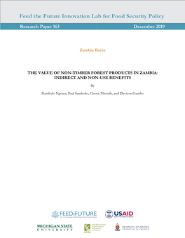 The Value of Non-Timber Forest Products in Zambia: Indirect and Non-Use Benefits