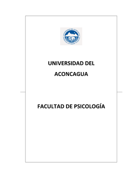 Universidad Del Aconcagua Facultad De Psicología