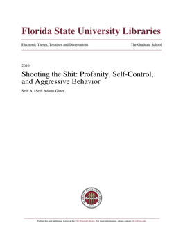 Profanity, Self-Control, and Aggressive Behavior Seth A