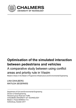 Optimisation of the Simulated Interaction Between Pedestrians and Vehicles