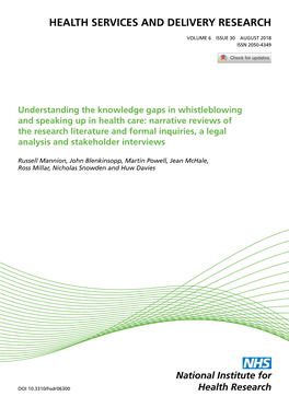 Understanding the Knowledge Gaps in Whistleblowing and Speaking up In